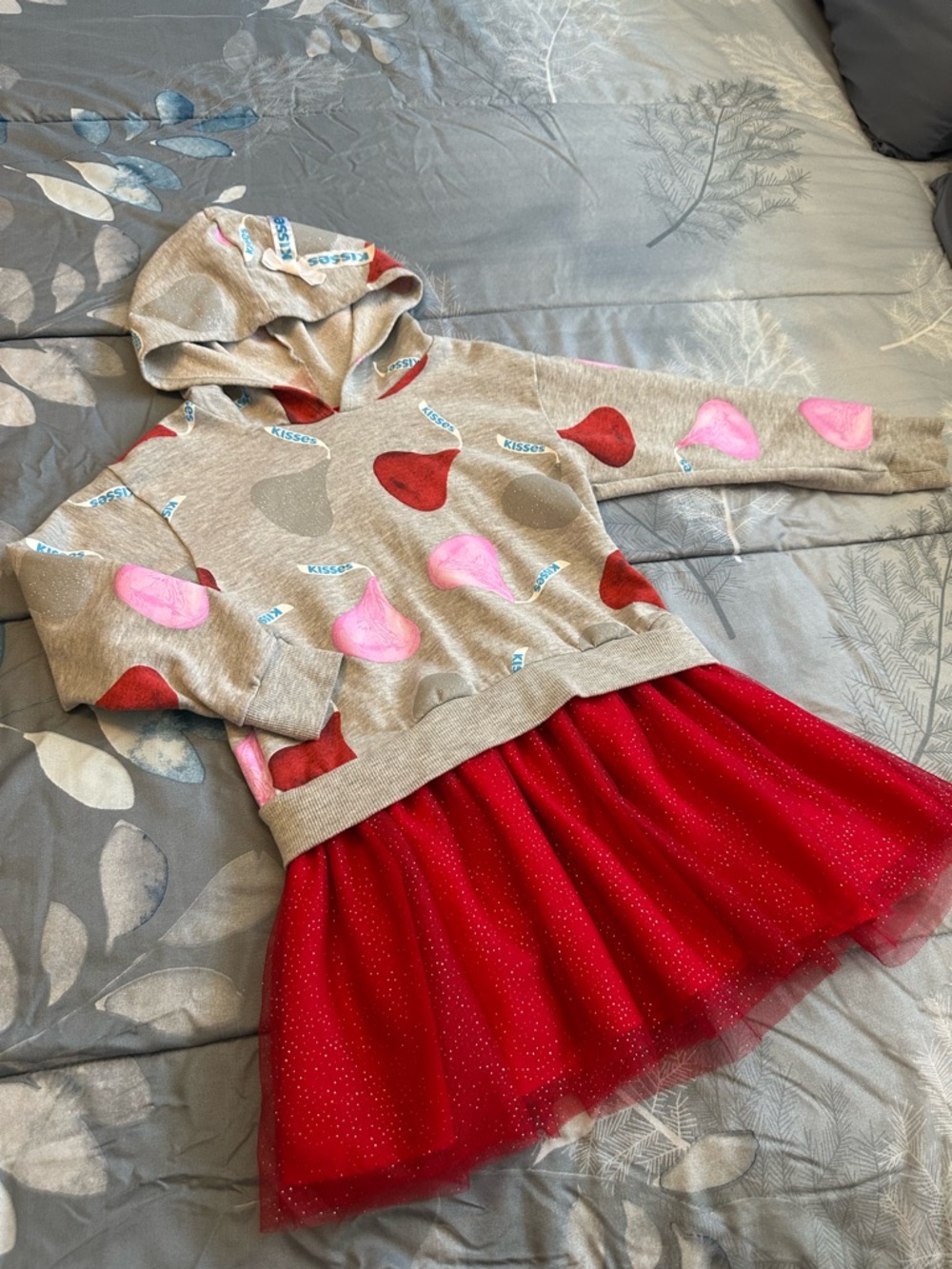 EUC Girls Hershey Kiss Hooded Dress Sz S 6-6X  Tutu